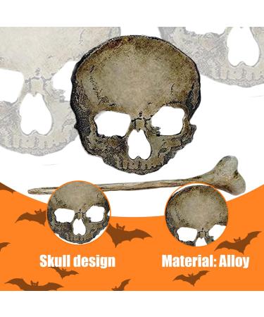 Skull Hair Pin for Woman Halloween Retro Plating Hairdressing Skull Hair Clip Gothic Halloween Hair Accessories for Party Makeup Cosplay Costume Goth Hair Clips - Buy Online on GoSupps.com