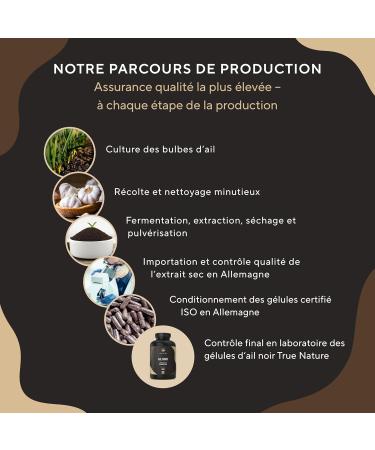 Fermented Black Garlic - 22500mg/day extra concentrated (15:1) - 360 Capsules Vegan - Immunity Heart Health & Blood Circulation - S-Allylcysteine - Without: Additives Gluten&Lactose - TRUE NATURE - Buy Online on GoSupps.com