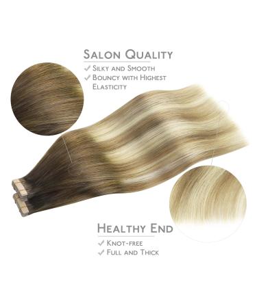 Shop If-of-Hearted Tape Extensions - 40PCs Real Hair 10 Inch Ombr Walnut Brown to Ash Brown & Blonde | Invisible Tape In Hair Extensions - Buy Online on GoSupps.com
