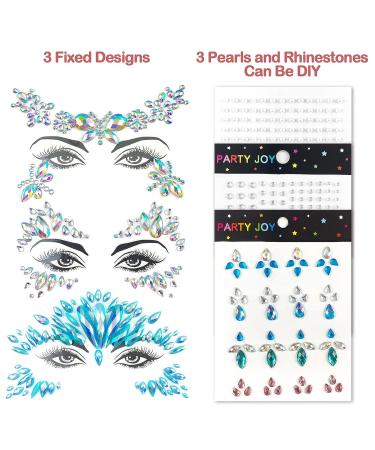 Unicorn Mermaid Face Jewels - Festival Makeup & Temporary Tattoo Stickers for Rave Party (Collection 1) - Buy Online on GoSupps.com