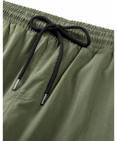 Elegancity Men's Cargo Trousers - Casual Jogger Work Pants with Drawstring Waist and Pockets (40, A-Green) - Buy Online on GoSupps.com