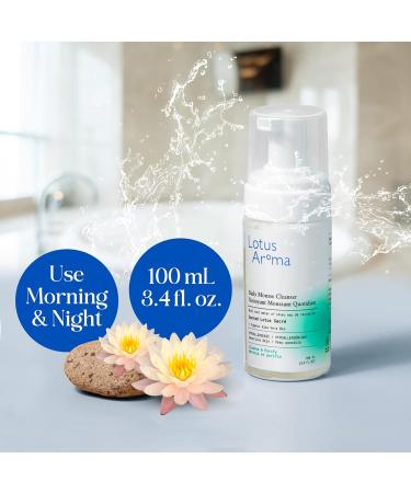 Lotus Aroma Daily Mousse Cleanser with Sacred Lotus Root Water 100% Organic Plant-Based Natural Skin Care Gently Cleanses and Invigorates Hypoallergenic Facial Cleanser for Sensitive Skin Daily Mousse Cleanser 100 ml (Pack of 1) - Buy Online on GoSupps.com