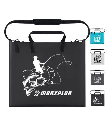 MORXPLOR Fish Bag Tournament Fishing Weigh in Bag 26x23 inches With Airtight Leakproof Zipper,Fish Bags Heavy Duty to Transport Fishes BLK