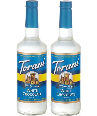 Torani Sugar-Free White Chocolate Flavour Syrup 750ml bottle 2 Pack transparent Glass Bottle 2 Pack