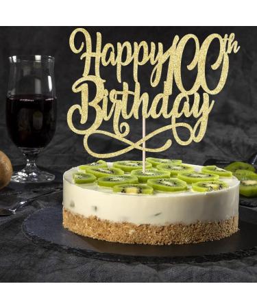 Qertesl Gold Glitter Happy 100th Birthday Cake Topper Cheers to 100 Years happy 100th Birthday Cake Topper 100th Anniversary Cake Topper men and women 100 years old happy birthday Party Decoration Gold100 - Buy Online on GoSupps.com