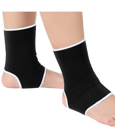 4 Pieces/ 2 Pair Kids Ankle Support Compression Kid Ankle Brace Elastic Kids Compression Socks Knitted Ankle Support Brace Ankle Sleeve for Jogging Running Walking Fitness (Black  5-10 Years) 5-10 Years Black