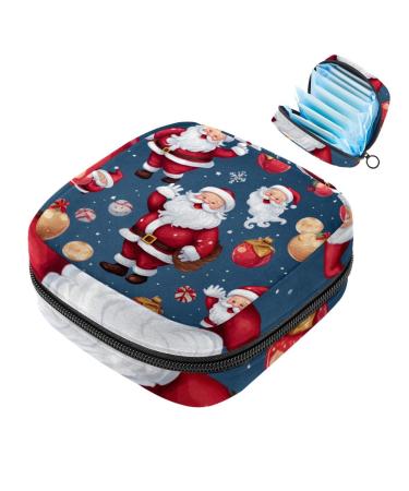 MuooouM women bands storage bag merry Christmas pattern menstrual cup pocket portable ladies bandage pads storage bag feminine menstruation first period pocket for teen girls color 4