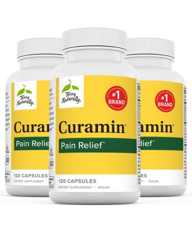 Terry Naturally Curamin - Curcumin Supplement for Circulation & Endorphin Support - Support for Occasional Discomfort - Aids Healthy Muscles - 120 Capsules (Pack of 3)