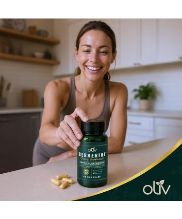 oliv Pure Berberine Supplement Capsules Berberine HCI 1000mg - Natural Metabolic Support with 200mg Bitter Melon Fruit Extract and 50mg Banaba Leaf 2 Veggie Capsules Daily (30 Servings) - Buy Online on GoSupps.com