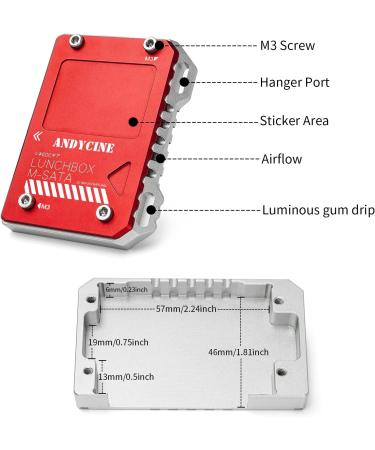 Andycine Magnalium Case for mSATA SSD | Compatible with Atomos Ninja V, V+, Flame, Inferno, Shogun Inferno | Includes mSATA to SATA Adapter - Buy Online on GoSupps.com