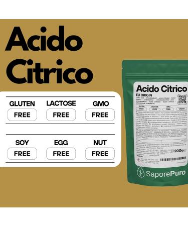 Acide Citrique Monohydrat 200 g | R gulateur de pH et Acidifiant Alimentaire | Sans Gluten | Pur et Soluble | Id al pour Confitures et Boissons - Buy Online on GoSupps.com