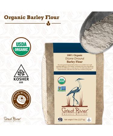 Great River Organic Milling Barley Flour 5 lb (Pack of 4) - Organic and Non-GMO - Buy Online on GoSupps.com