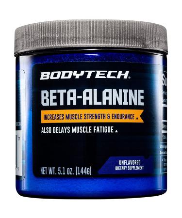 BODYTECH Beta-Alanine Powder - Supports Muscle Endurance Performance & Workout Capacity - Unflavored (5.1 oz 90 Servings)