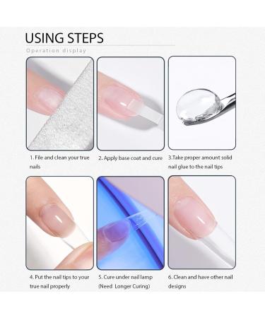 Nail Sculpting Gel Waterless Glue for 3D Extensions - Hard Gel for French Tips | For Home Manicure and Pedicure for Women and Girls French Tips with Rhinestone Flower Foil Charm Stamping - Buy Online on GoSupps.com