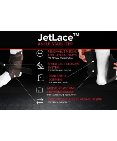 JetLace Ankle Brace - Adjustable Breathable Support for Athletes & Injuries | Speedlace Bungee Closure | Small Size - Buy Online on GoSupps.com