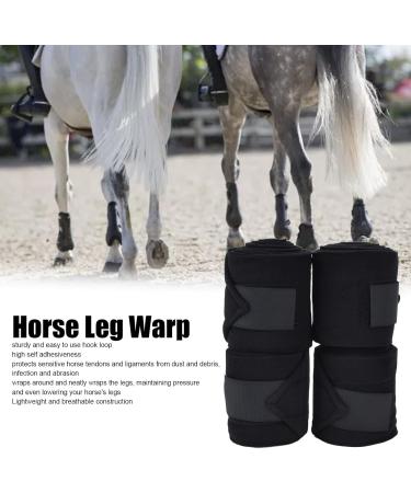 Horse Wraps 4 PCS Soft Adhesive Horse Leg Wraps Breathable Bandage with Sticky Tape for Livestock Cow Horse Black or Red - Buy Online on GoSupps.com
