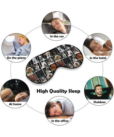 Portrait of Dogs Sleep Mask for Women | Adjustable Eye Shades with Elastic Strap - Perfect for Travel & Relaxation - Buy Online on GoSupps.com