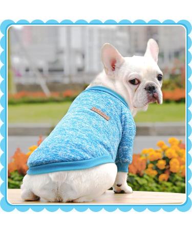 Warm Dog Sweater for Small & Medium Dogs - Classic Puppy Clothing Set (Blue) - Ideal Pet Sweater for Winter - Buy Online on GoSupps.com
