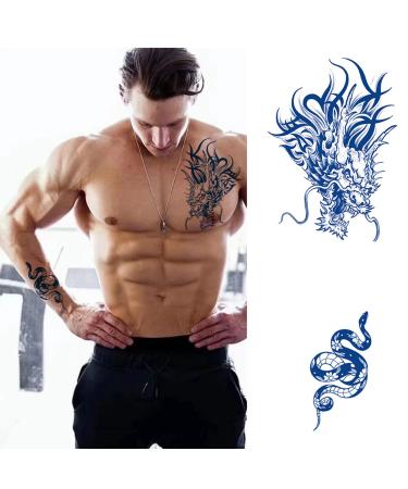 Semi-Permanent Waterproof Animal Temporary Tattoos - 12 Sheets with Wolf, Tiger, Lion, and Dragon Designs for Men, Women, and Kids - Buy Online on GoSupps.com
