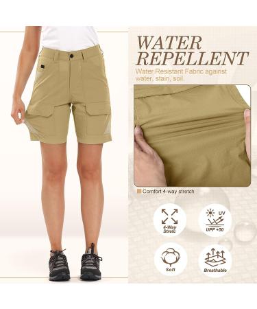 Jessie Kidden Women's Stretch Cargo Shorts - Lightweight Quick Dry Work Pant - Khaki 16 - Buy Online on GoSupps.com