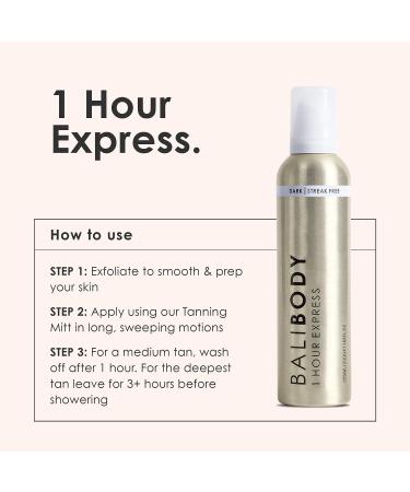 1 Hour Express Self Tan by BALI BODY | Lightweight & Fast Drying for Streak-Free Results | 225ml/200g | 100% Australian Made & Vegan - Buy Online on GoSupps.com