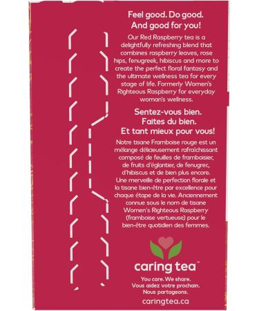 NOW Caring Tea Red Raspberry Tea Premium Unbleached Tea Bags with our no-staples design 24 Count - Buy Online on GoSupps.com