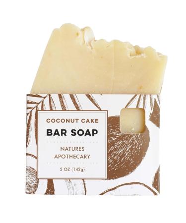 NATURE'S APOTHECARY Coconut Cake Premium Bar Soap - Eco-Friendly Vegan All-Natural Castile Soap with Coconut Oil & Milk | Handmade in USA - Buy Online on GoSupps.com