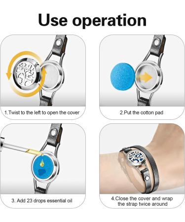 Phogary Aromatherapy Bracelets - Stainless Steel Diffuser with Leather Bands & 10 Felt Circles | Ideal Gift for Valentine's Day Mother's Day & Birthdays - Buy Online on GoSupps.com