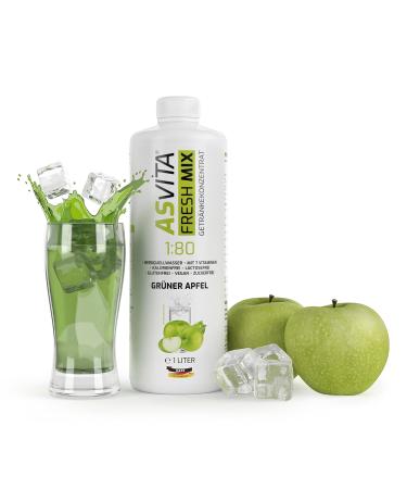ASVITA Beverage Concentrate Fresh Mix 1:80 - Sugar-Free Syrup for Water Bubblers - 1L Bottle - 26 Delicious Flavors Including Green Apple - International Shipping Available - Buy Online on GoSupps.com