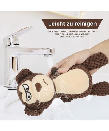 Tonyfy Dog Toys - Interactive Squeaky Plush & Cotton Rope Toys for Small & Medium Dogs | Brown Monkey Design - Buy Online on GoSupps.com
