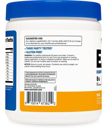 Nutricost EAA Powder 30 Servings - Passion Fruit Orange and Guava - Essential Amino Acids - Non-GMO, Gluten Free & Vegetarian Friendly - Buy Online on GoSupps.com