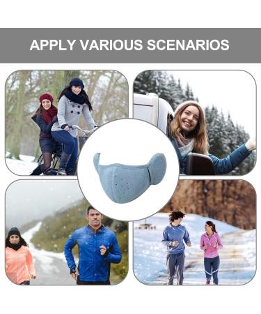 Anulely Windproof Face Cover - Breathable Cold-Safe Ski Mask for Men & Women | Warm Outdoor Face Cover for Cold Weather Skiing & Running - Light Blue - Buy Online on GoSupps.com