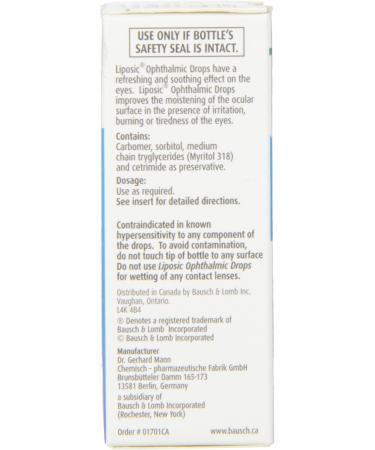 Bausch & Lomb Liposic Ophthalmic Drop 10ml - Buy Online on GoSupps.com