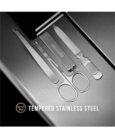 MANSCAPED Shears 2.0 Men's Nail Kit - Stainless Steel Clippers, Scissors, Tweezers, Nail File - Luxury 4-Piece Grooming Set - Buy Online on GoSupps.com