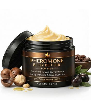 MULLEIN DIFFUSER Pheromone Body Butter for Men Deep Moisturizing Body Cream with Shea Butter & Vitamin E Non-Greasy Long-Lasting Scent Daily Skin Care for Men (1)