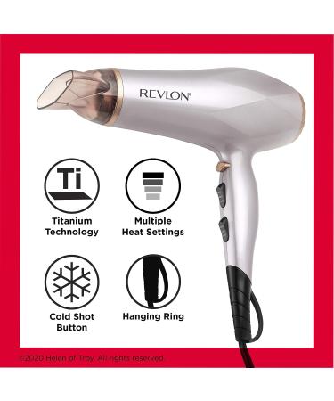Revlon 1875W Titanium Hair Dryer - Fast Drying Technology, 1 Count (Pack of 1) - Buy Online on GoSupps.com