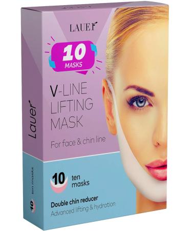 V-Shaped Slimming Face Mask for Women - Double Chin Reducer and Neck Lift Tape - Jawline Sculptor for Firming Skin - 10 and 25 Masks Bundle - Buy Online on GoSupps.com