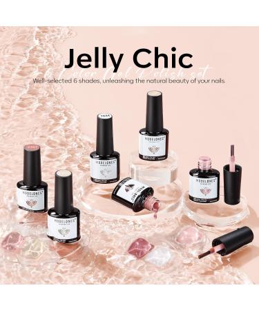 Modelones Jelly Gel Nail Polish 6 Colors Nude Gel Polish Milky White Neutral Nail Gel Polish Shimmery Glitter Translucent Nail Art Gel Kit Soak off Gel Manicure DIY Salon Nail Gift Milky White Nude - Buy Online on GoSupps.com