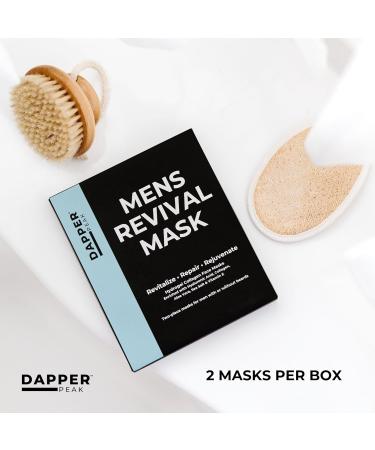 Men's Revival Hydrogel Face Mask - 2pc Hydrating Mask with Marine Collagen Vitamin E & Aloe | Beard Friendly Skin Firming Fragrance Free - Buy Online on GoSupps.com