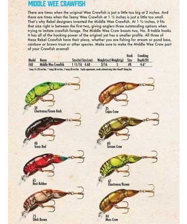Rebel Lures Realistic Crawfish Crankbait Fishing Lure - Ditch/Brown Wee (5-7 ft Depth) - Buy Online on GoSupps.com