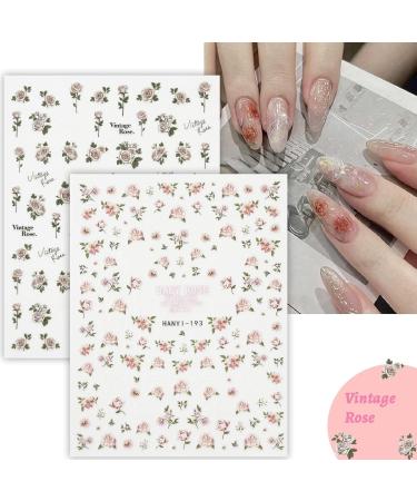 12 Sheets Flower Nail Stickers - Spring Floral Nail Decals & 3D Self-Adhesive Art Supplies for DIY Nail Decorations - Buy Online on GoSupps.com