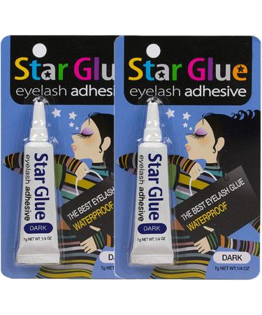 2packs of Star Eyelash Glue for Strip Lashes (Dark) 7g (1/4oz)
