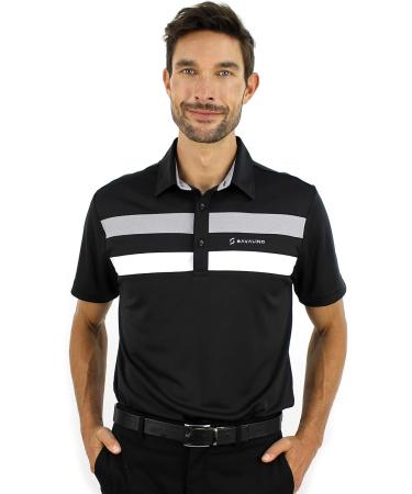Savalino Men's Polo Shirt - Moisture Wicking & Quick Drying - Size S-5XL - Black - Buy Online on GoSupps.com