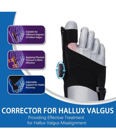 Bunion Corrector for Women & Men - Adjustable Orthopedic Bunion Splint with Big Toe Separators for Foot Pain Relief (1PC) - Black - Buy Online on GoSupps.com