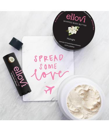 Ellovi All-Natural Luxuriously Whipped Body Butter - Midnight - Pure Enough to Eat - Made With Just 6 Vegan Ingredients - 100% Plant-Based Moisturizer For Naturally Healthy Skin (0.57 fl. oz/16.8ml) 0.57 Fl Oz (Pack of 1) M  - Buy Online on GoSupps.com