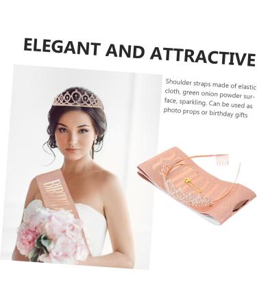MAGICLULU 3 Sets Party Decoration Scrunchies Wedding Headpiece Bride Happy Birthday Sash Crown Party Decorative Crown Headband Gold Ceremonial Belt Alloy Material - Buy Online on GoSupps.com