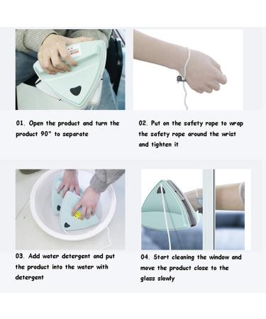Window Cleaner Wipers Double-Side Glass Cleaner for Double Layer Three Floors Windows Fish Tanks Skylights Patio Doors Bedroom Windows and Even Shower Screens - Buy Online on GoSupps.com
