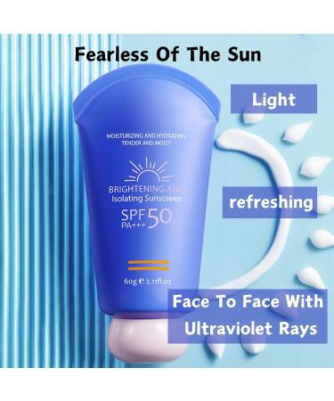 Factor 50 Face Cream - Sunscreen Spf 50 - Sun Cream with Vitamin E & Houttuynia Extract - Hydrating Spf 50 Face Moisturiser for Face Spf - Against UV Rays Anti-Wrinkle and Anti-Aging Sun Lotion - Buy Online on GoSupps.com