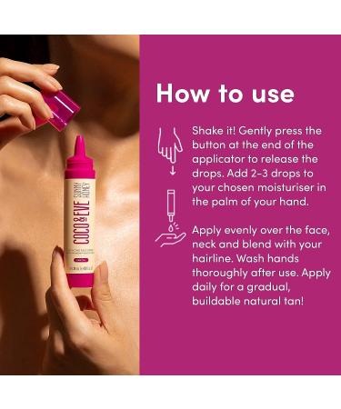 Coco & Eve Sunny Honey Dark Bronzing Face Drops - Hydrating Hyaluronic Acid Self Tanner (1 fl oz) - Buy Online on GoSupps.com