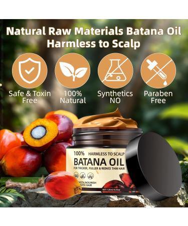Batana Oil for Hair Growth 120ml Raw Batana Oil Pure Botana Hair Butter Hair Growth Oil Organic Batana Oil for Healthier Thicker Fuller Hair Nourishes Dry Scalp and Damaged Hair - Buy Online on GoSupps.com